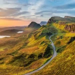 Beautiful landscape view of Scotland highlands and castles