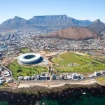 V&A Waterfront harbor view in Cape Town South Africa